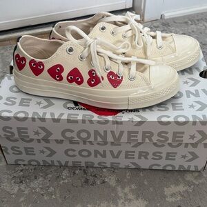 Women's Cream and Red Sneakers